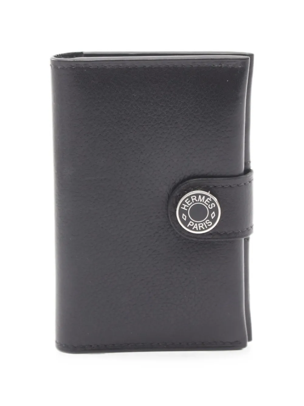 Pre-owned Hermes 2024 R.m.s Evergrain Card Case In Black