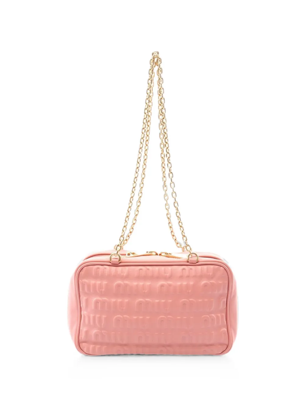 Miu Miu Pre-Owned 2010s logo-embossed shoulder bag - Rosa