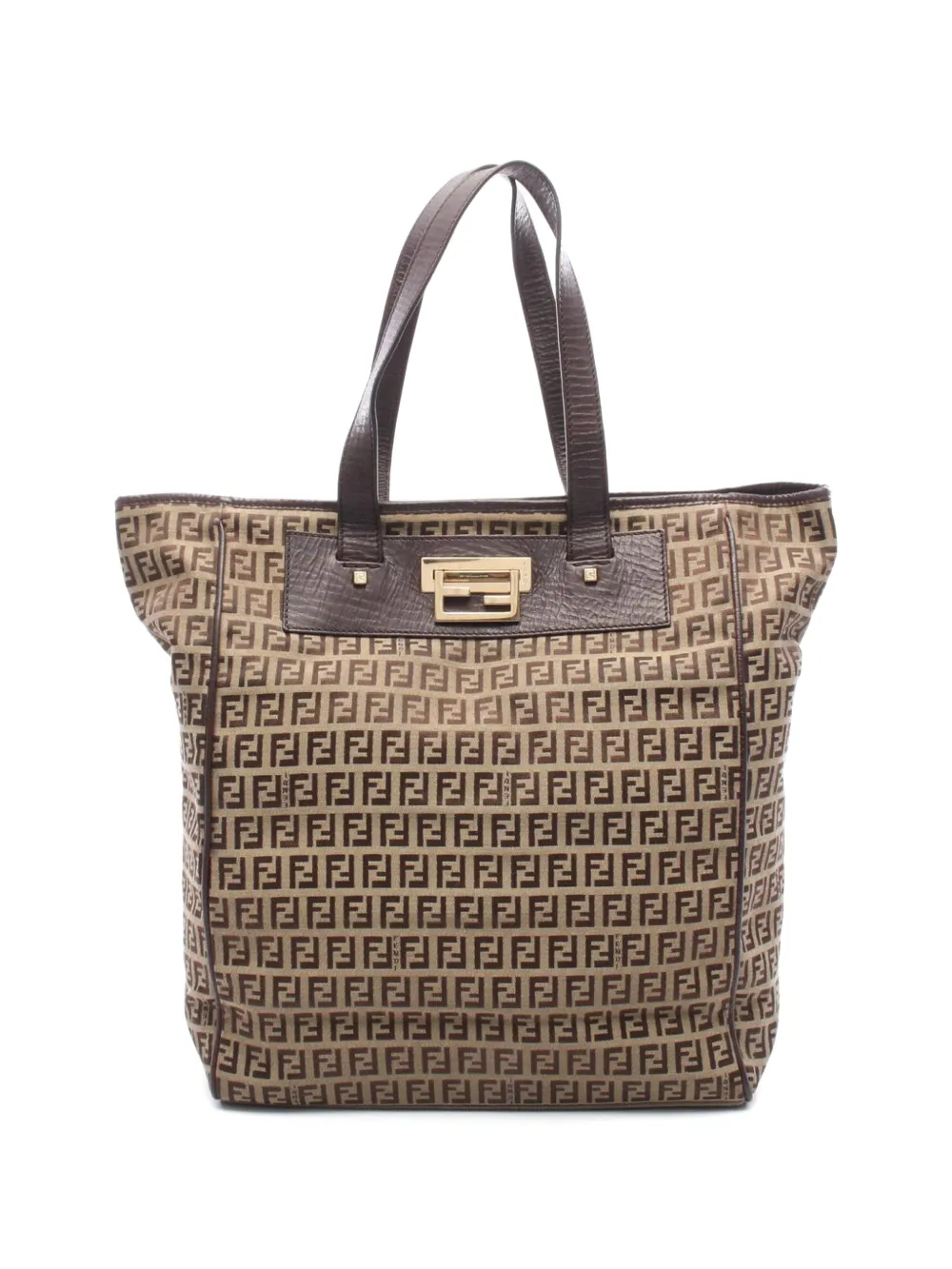 Fendi Pre-Owned 2000s Zucchino leather-trim tote bag - Toni neutri