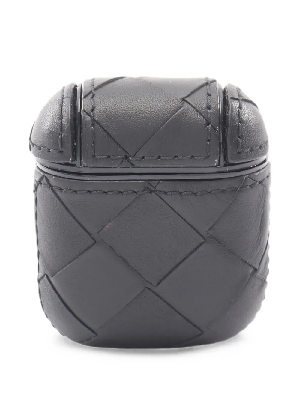 Pre-owned Bottega Veneta 2010s Intrecciato Leather Airpods Case In Black