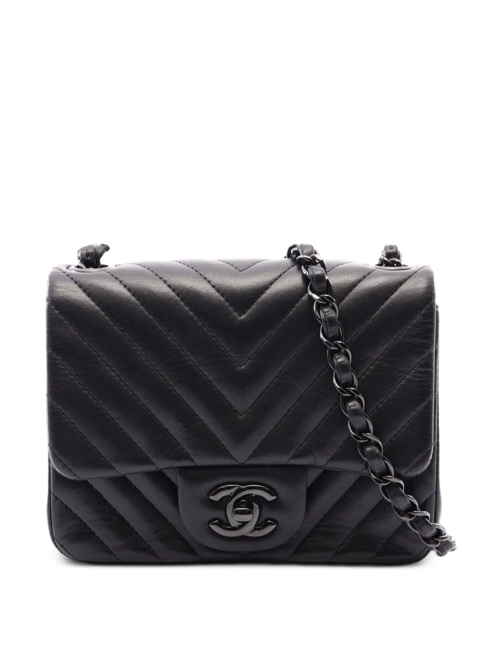 CHANEL Pre-Owned 2014-2015 Chevron V-stitch shoulder bag - Nero
