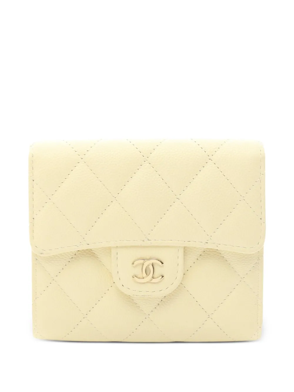 CHANEL Pre-Owned 2021s small Caviar quilted wallet - Yellow