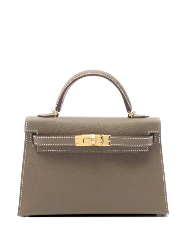Hermès Pre-owned 2026 Mini Kelly II Etoupe Shoulder Bag in Brown