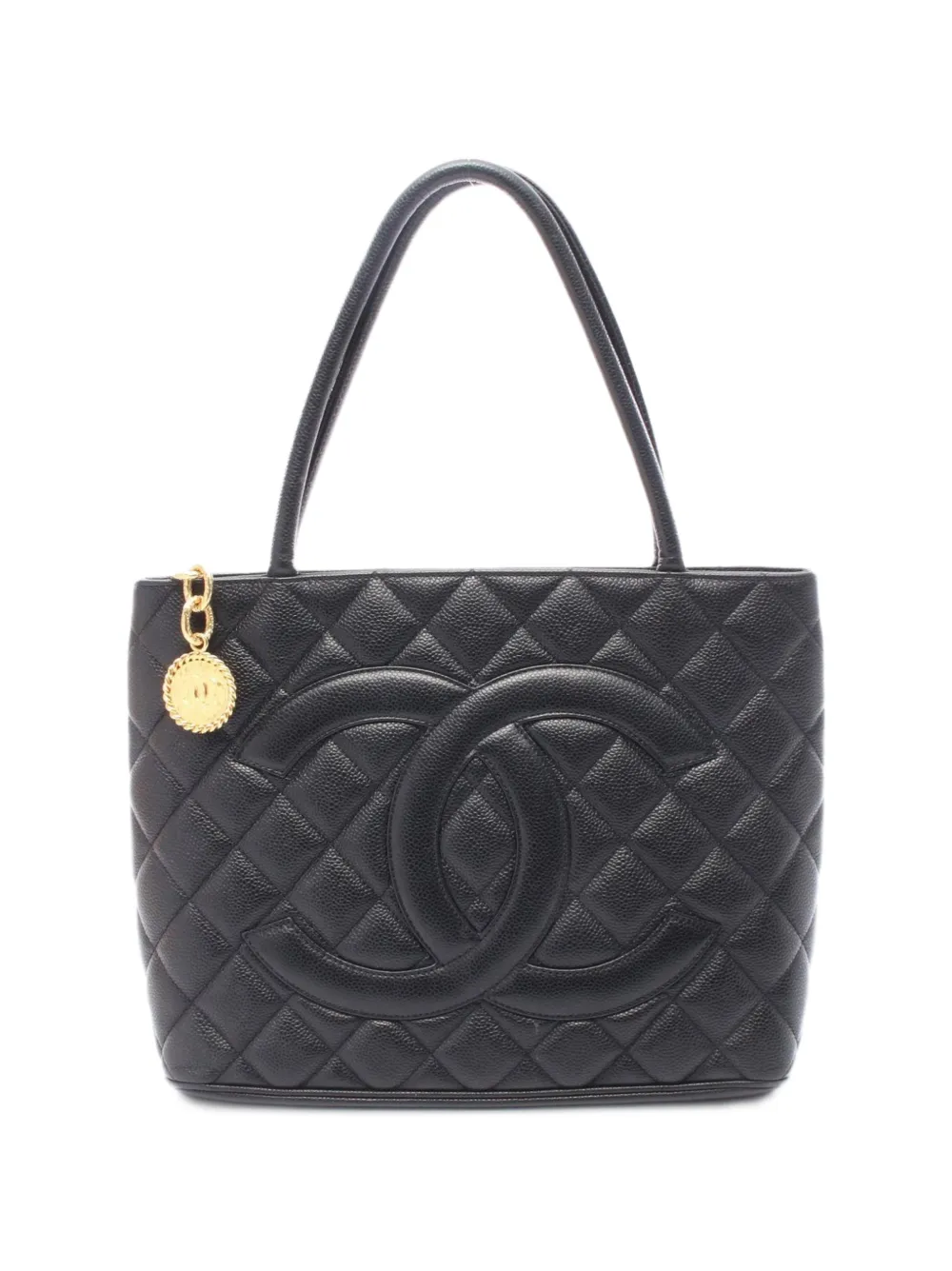 CHANEL Pre-Owned 2002-2003 Caviar quilted tote bag - Nero