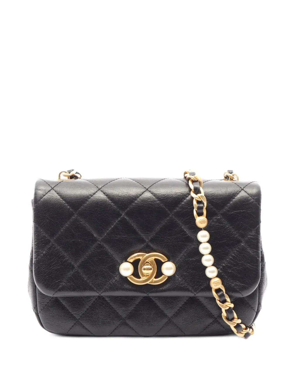 CHANEL Pre-Owned 2021s Matelassé-CC crossbody bag - Nero