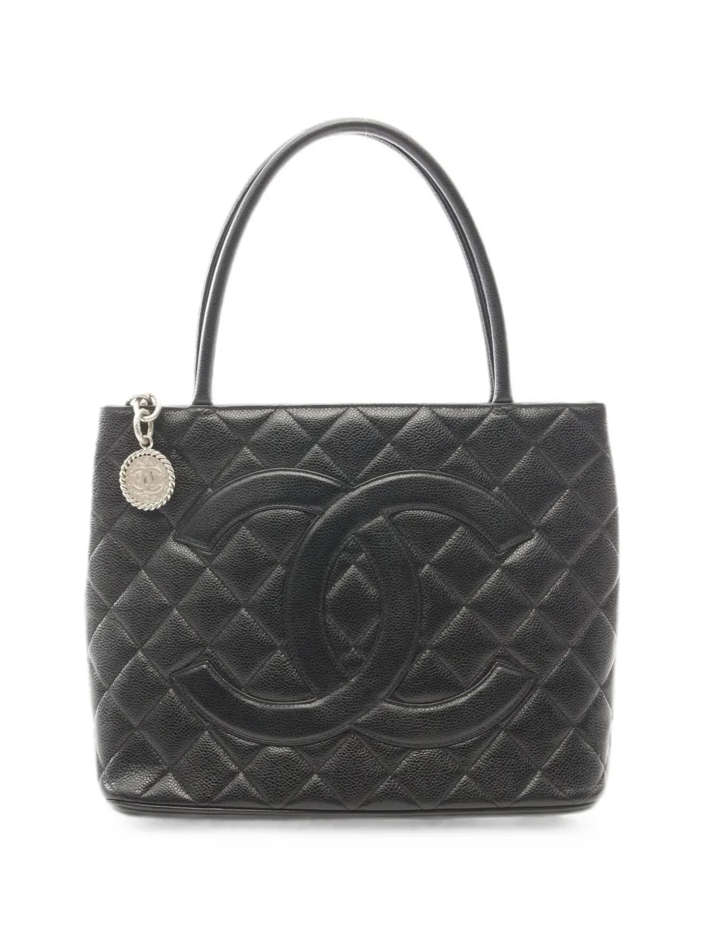 CHANEL Pre-Owned 2000-2002 diamond-quilted Caviar tote bag - Nero