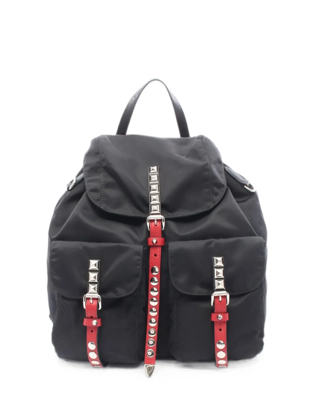 Prada Pre-Owned 10s New Vela studded backpack - Nero