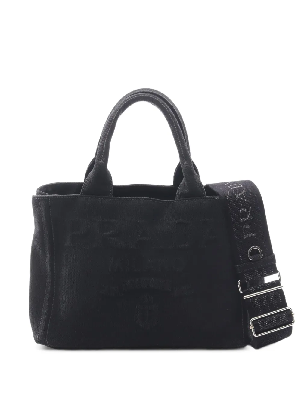 Prada Pre-Owned 2010s Canapa embossed logo tote bag - Nero