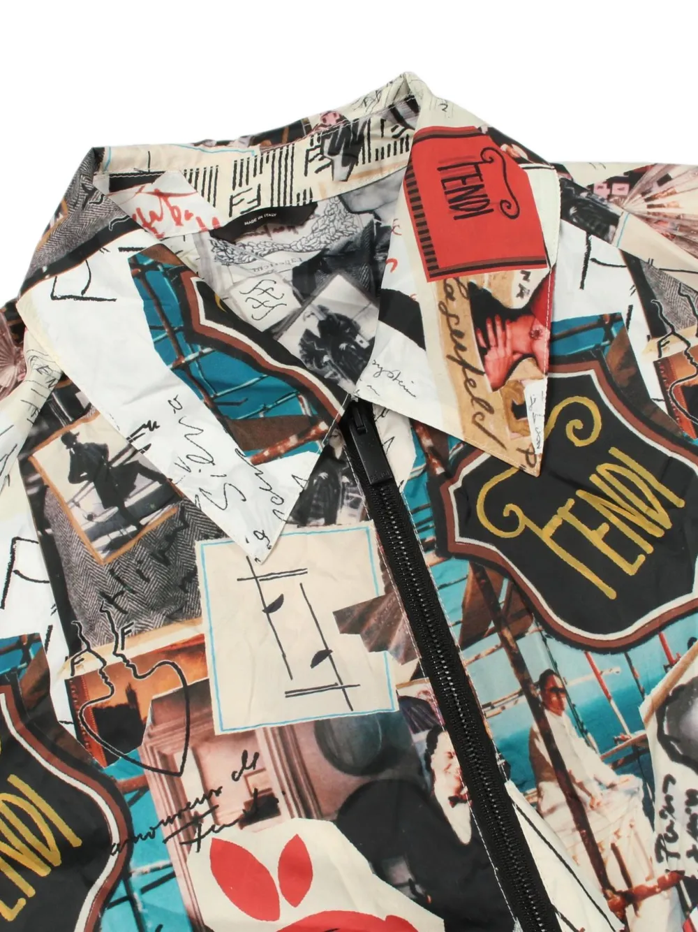 Fendi Pre-Owned 2010s graphic-print zip-up jacket - Bianco