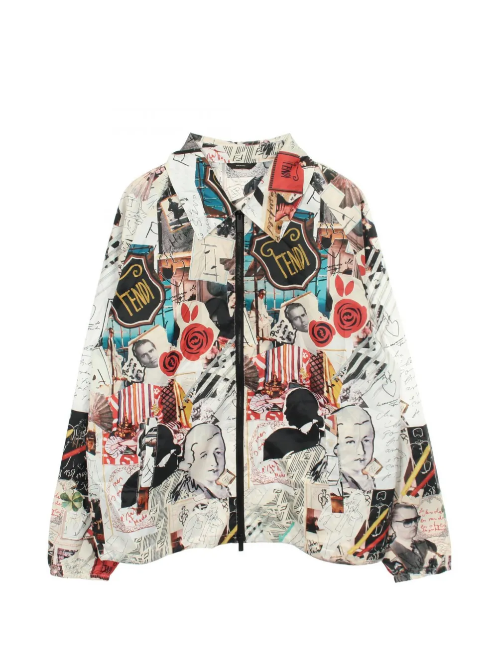 Fendi Pre-Owned 2010s graphic-print zip-up jacket - Bianco