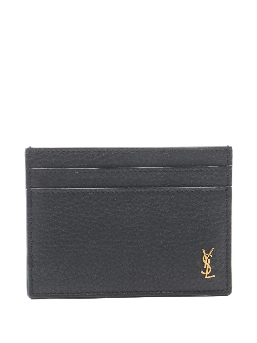 Saint Laurent Pre-Owned 2020s Tiny Cassandra grained-leather card case - Nero