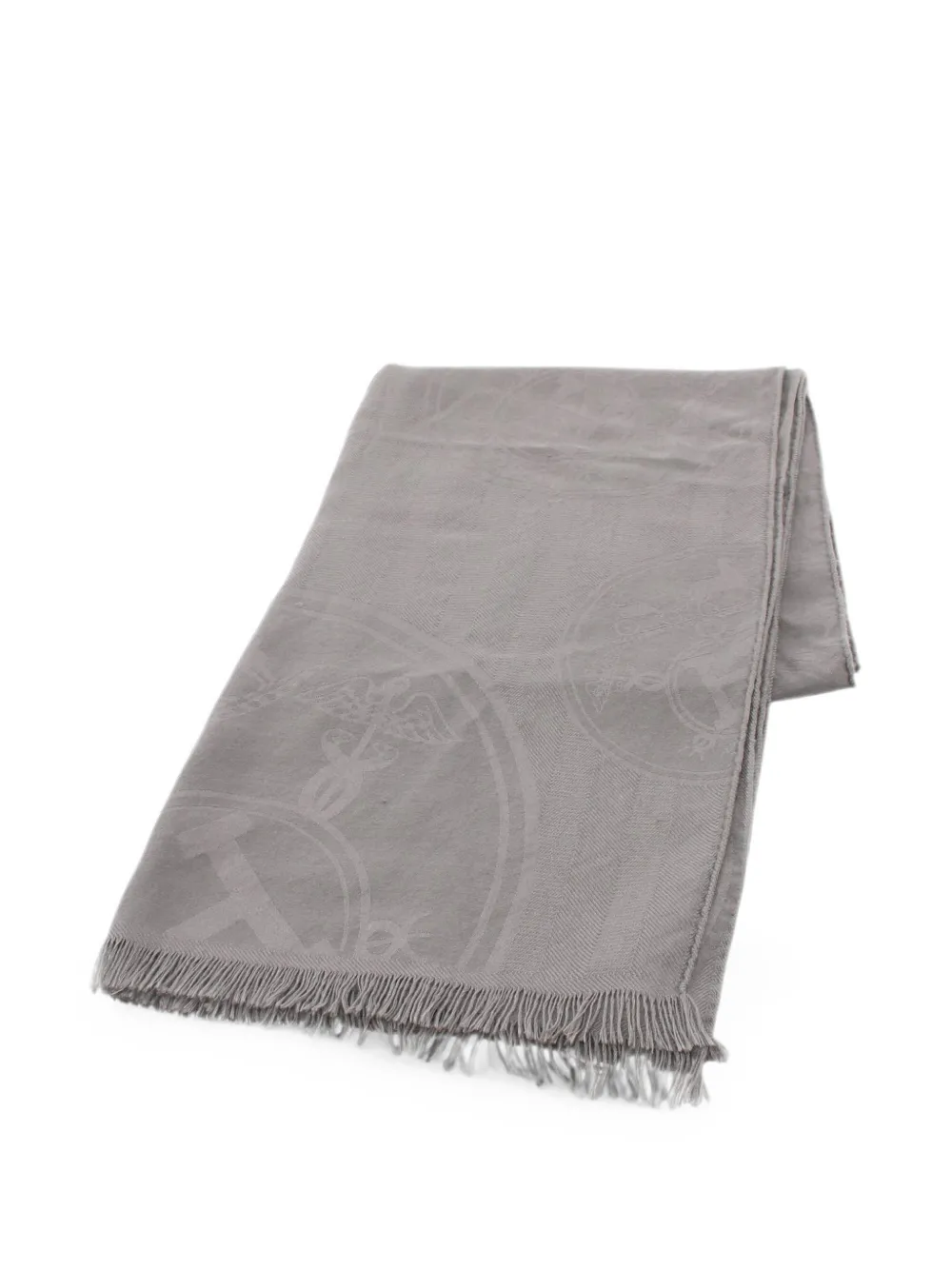 Hermès Pre-Owned 2000s New Libris fringed scarf - Grigio