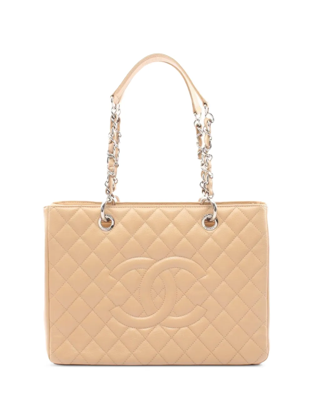 CHANEL Pre-Owned 2012 GST diamond-quilted tote bag - Nude