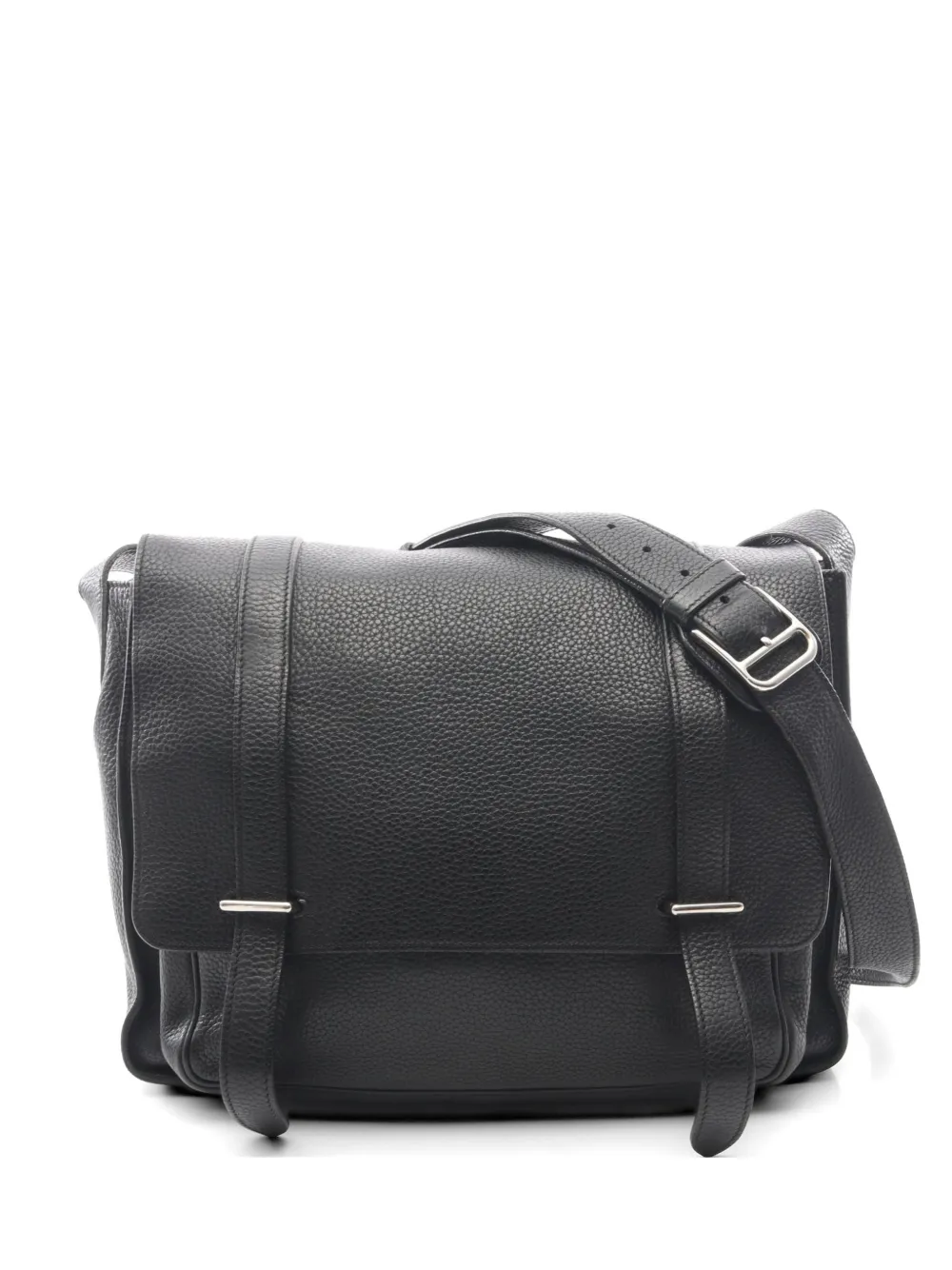 Hermès Pre-Owned 2010 35 Buzas Clemence-leather shoulder bag - Black