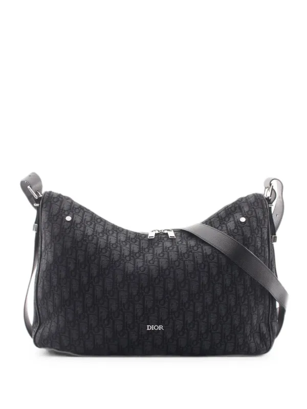 Dior Pre-owned 2010s Oblique-jacquard Zipped Shoulder Bag in Black