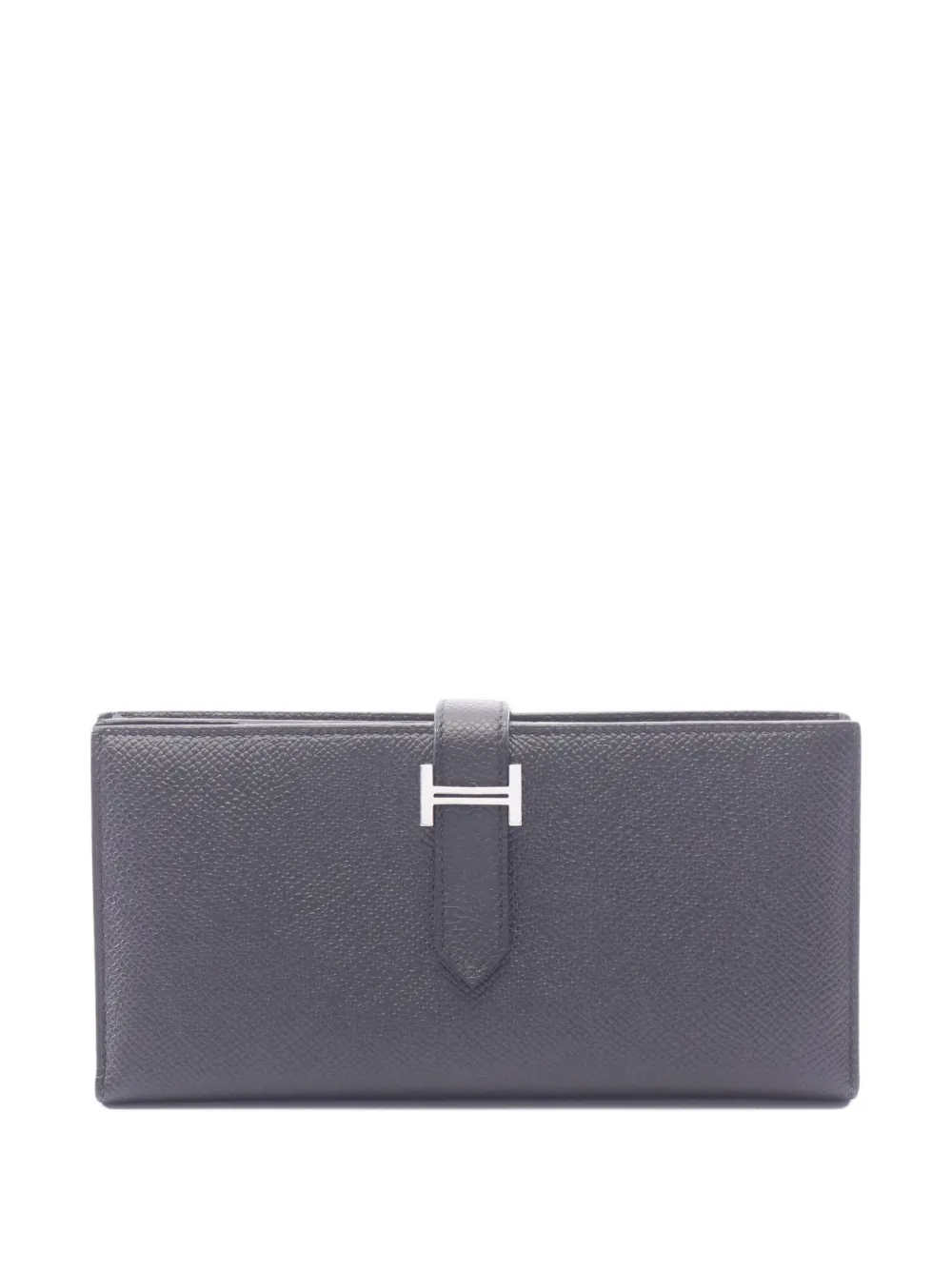 Pre-owned Hermes 2020 Béarn Soufflé Wallet In Black