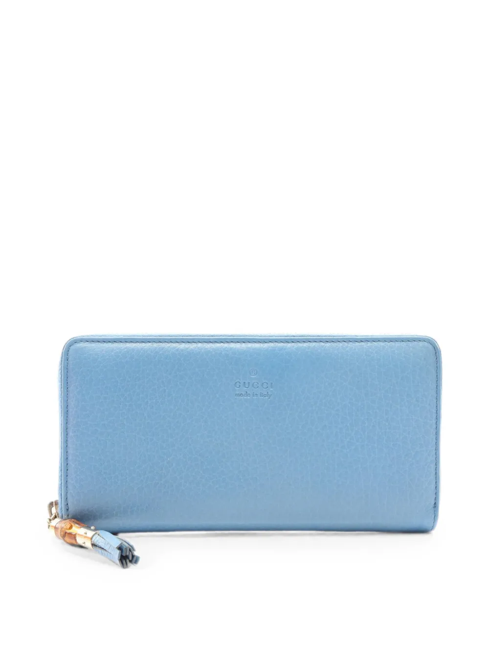 Gucci Pre-Owned 10s bamboo leather wallet - Blu