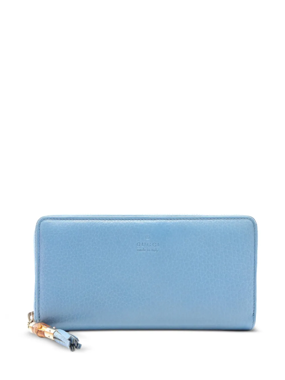 Gucci Pre-Owned 10s bamboo leather wallet - Blu