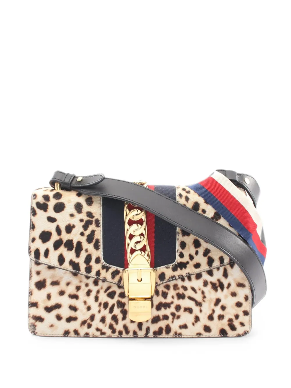 Gucci Pre-Owned 2000s Small Sylvie leopard-print shoulder bag - Toni neutri