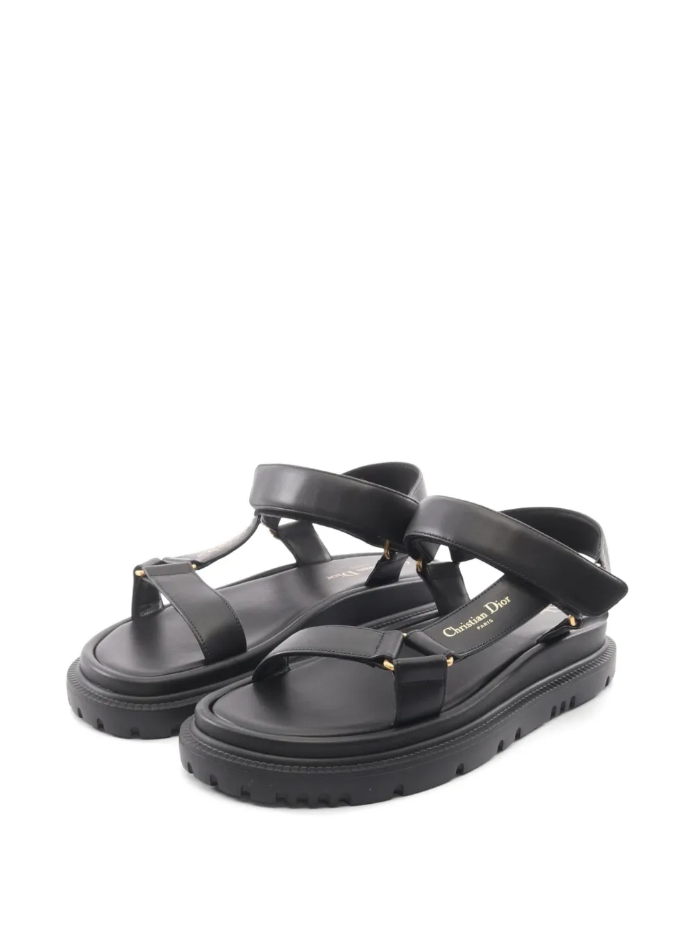 Christian Dior Pre-Owned 2020s D-Wave leather sandals - Black