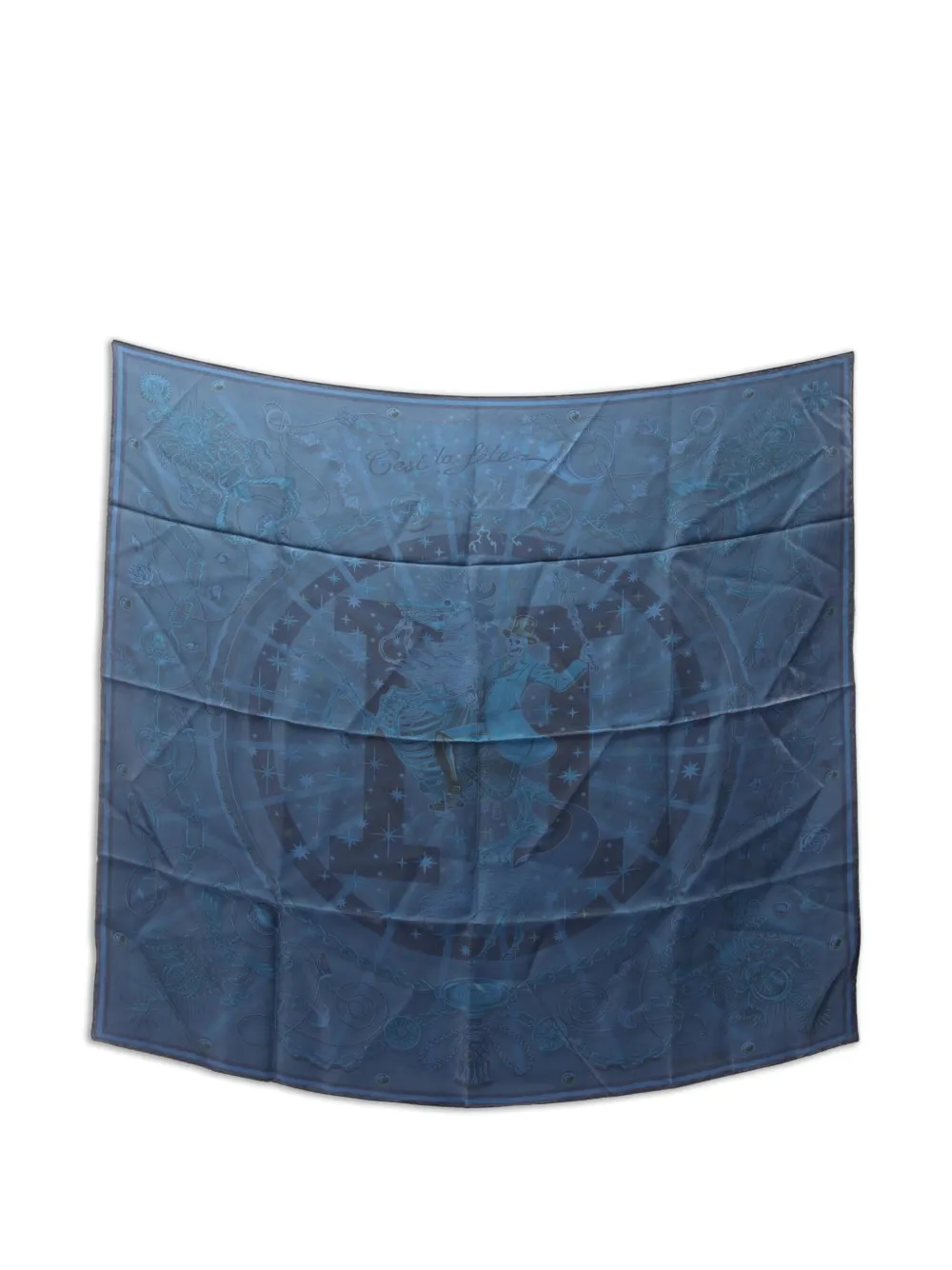 Hermès Pre-Owned 2010s C'est La Fete silk scarf - Blau