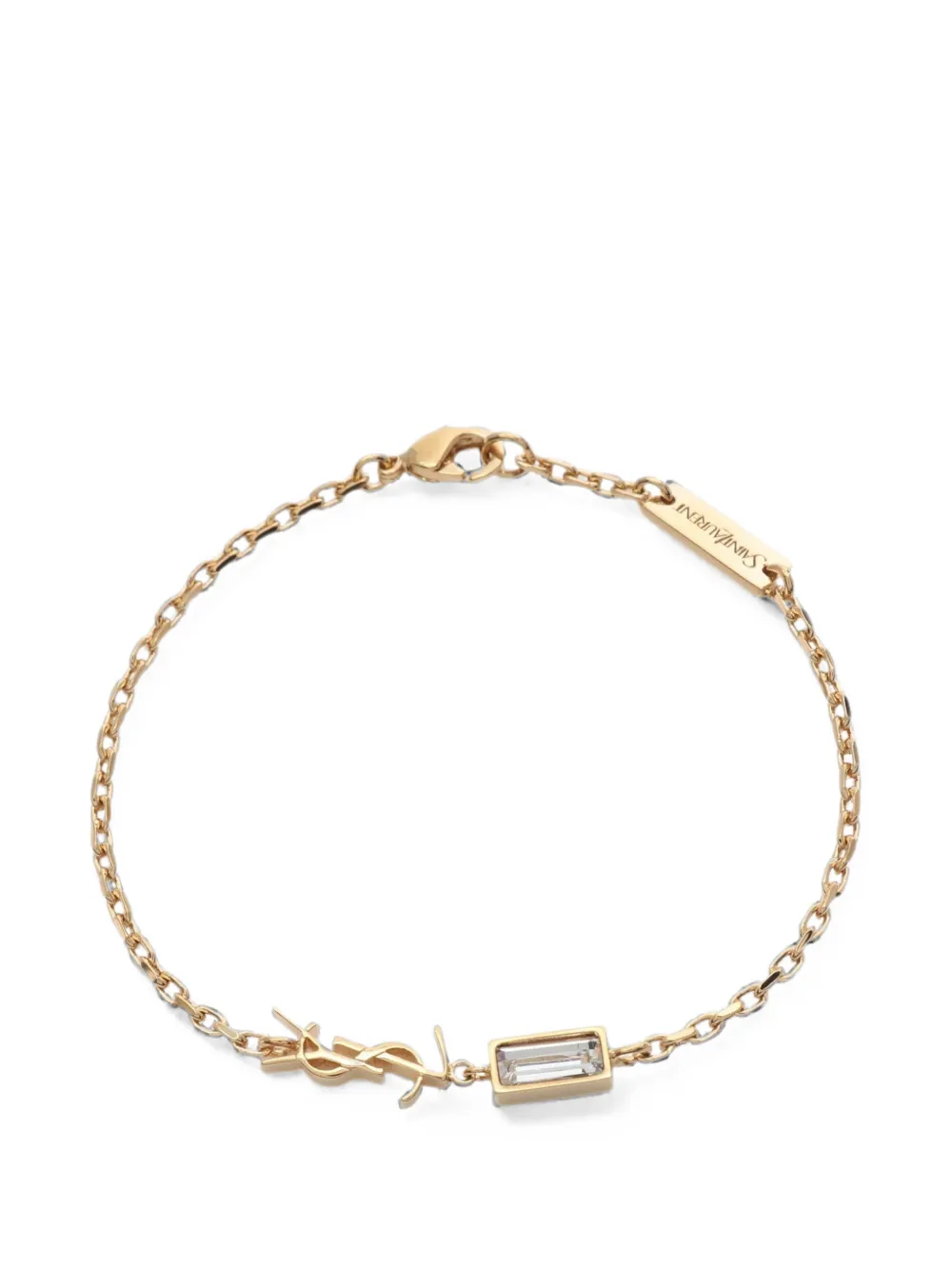 Saint Laurent Pre-Owned 2020s Cassandre rhinestone bracelet - Oro