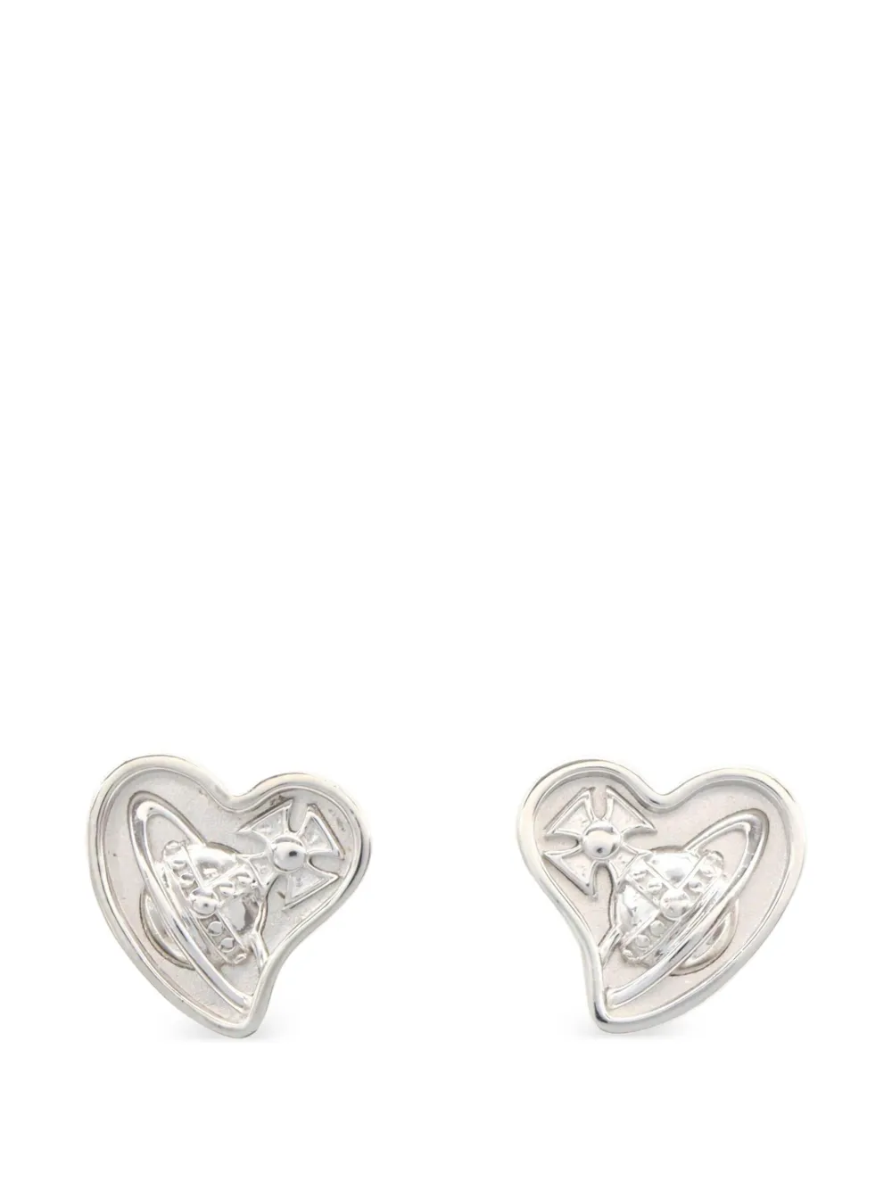 Vivienne Westwood Pre-Owned 2020s Orb heart earrings - Argento