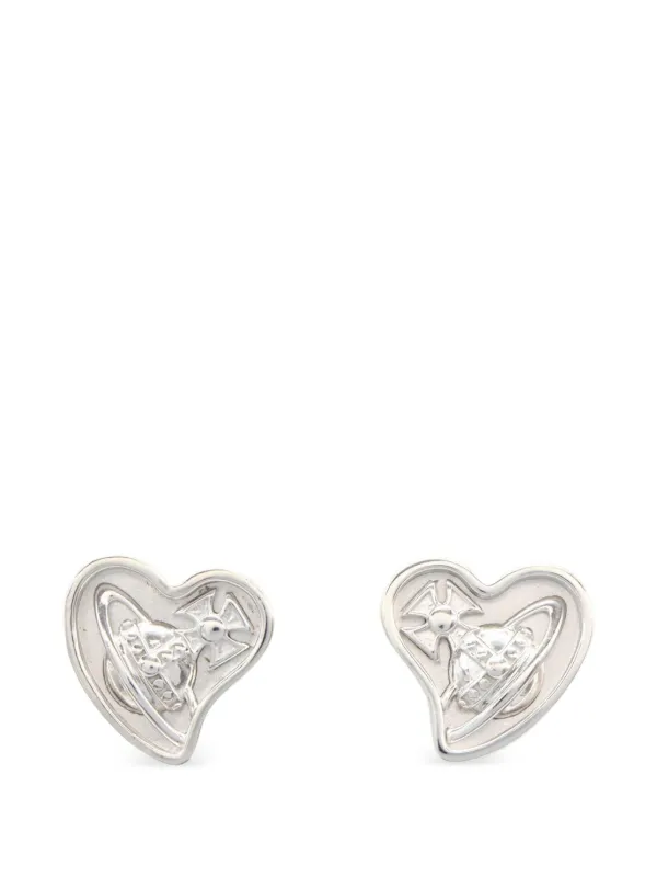 Vivienne Westwood Pre-owned 2020s Orb Heart Earrings in Silver