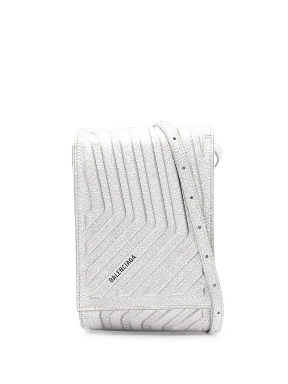 Balenciaga Pre-Owned 2010s Car Phone Holder embossed shoulder bag - Argento