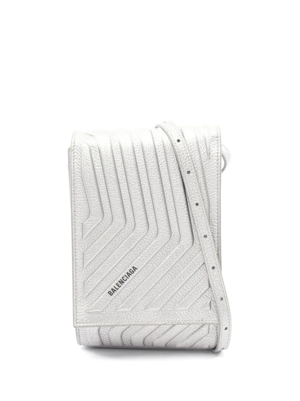 Balenciaga Pre-Owned 2010s Car Phone Holder embossed shoulder bag - Argento