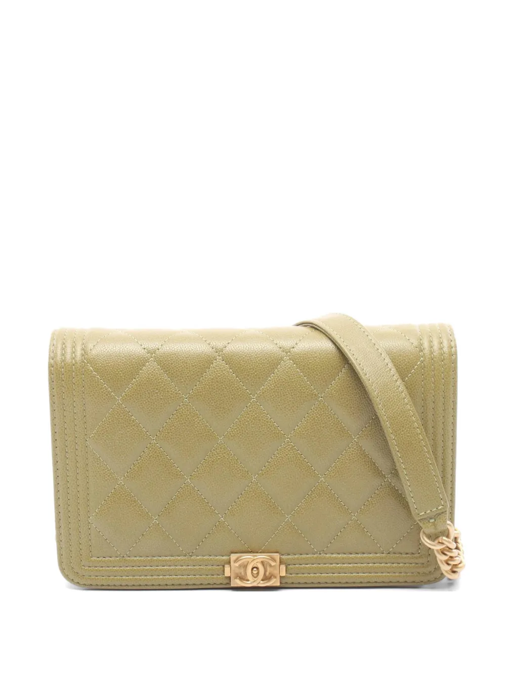 CHANEL Pre-Owned 2021 Boy Chanel shoulder bag - Green
