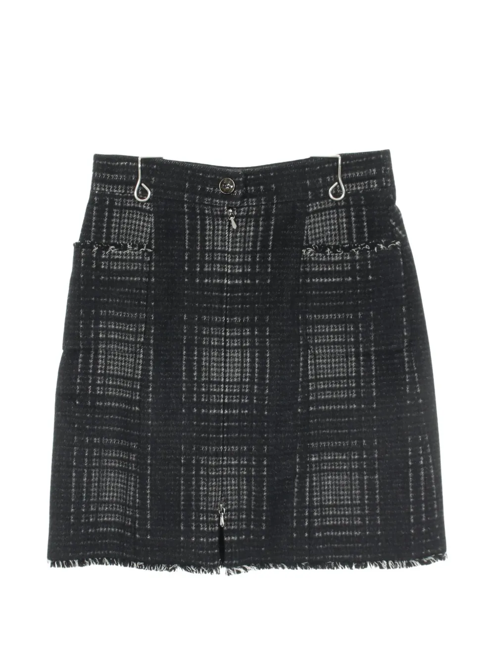 CHANEL Pre-Owned 1986-1988 Coco Mark tweed mini skirt - Schwarz
