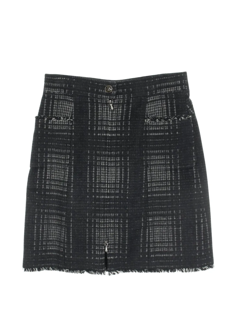 CHANEL Pre-Owned 1986-1988 Coco Mark tweed mini skirt - Schwarz