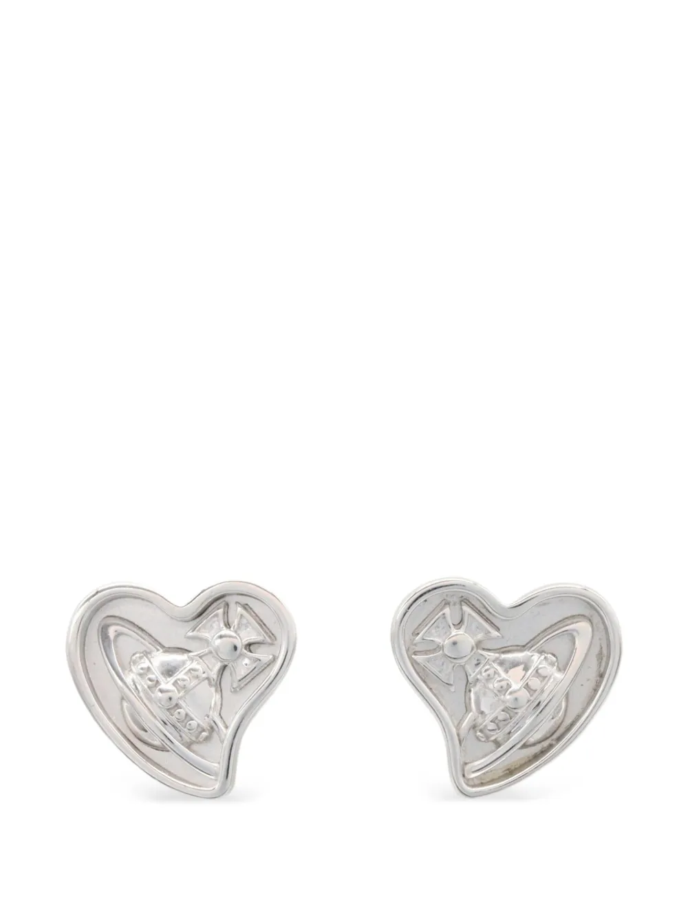 Vivienne Westwood Pre-Owned Orb heart earrings - Argento