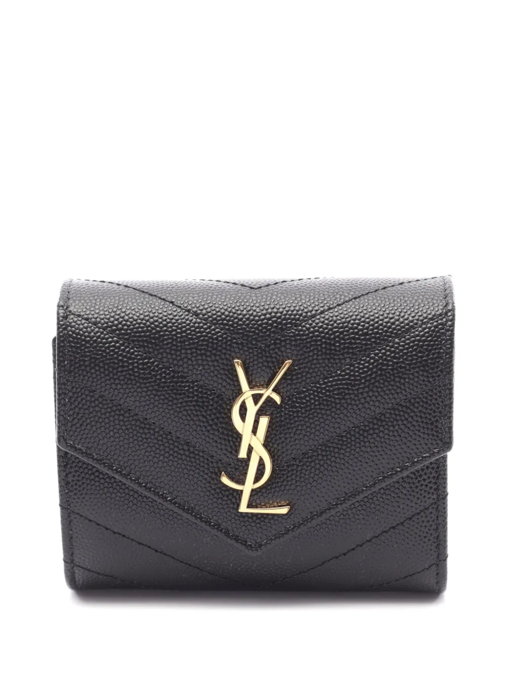 Saint Laurent Pre-Owned 2020s Cassandre trifold wallet - Nero