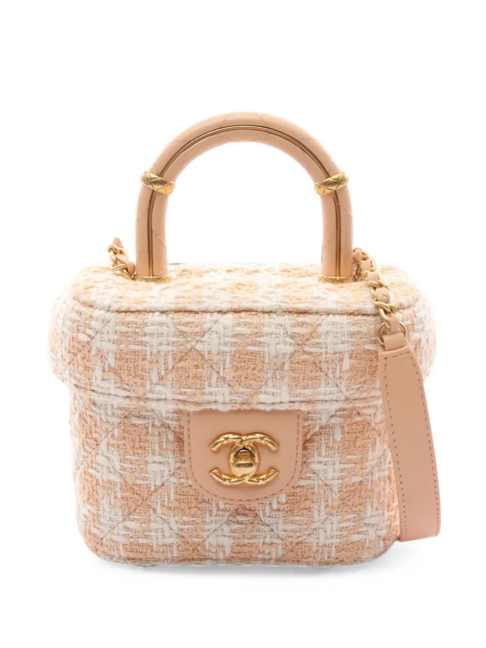 CHANEL Pre-Owned 2021s matelassé Vanity mini bag - Toni neutri