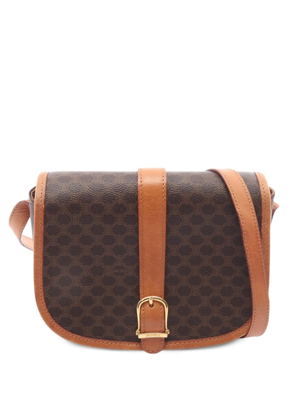 Celine Pre-Owned 2000s Macadam leather shoulder bag - Marrone