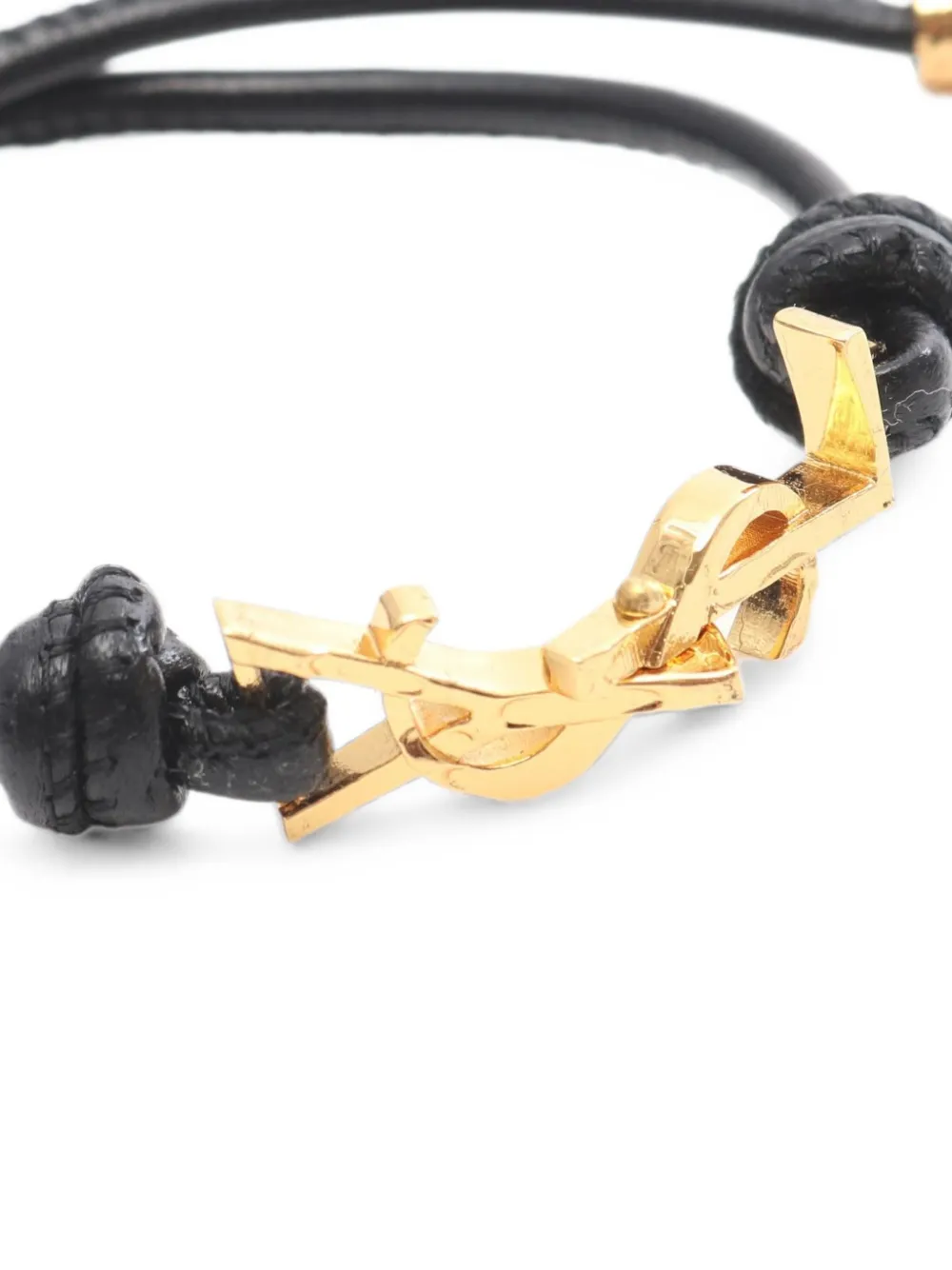 Saint Laurent Pre-Owned Cassandra Leather Bracelet | Gold