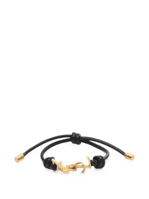 Saint Laurent Pre-owned Cassandra Leather Bracelet in Gold