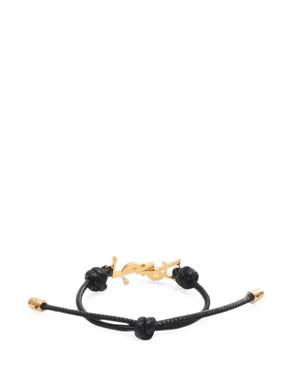 Saint Laurent Pre-owned Cassandra Leather Bracelet in Gold, view 2