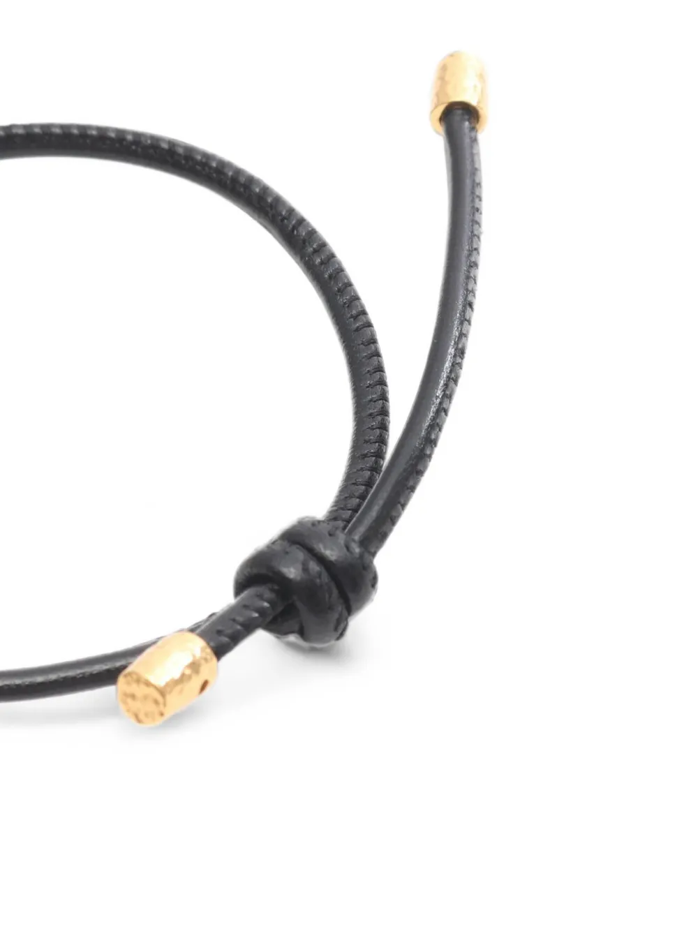 Saint Laurent Pre-owned Cassandra Leather Bracelet in Gold, view 3