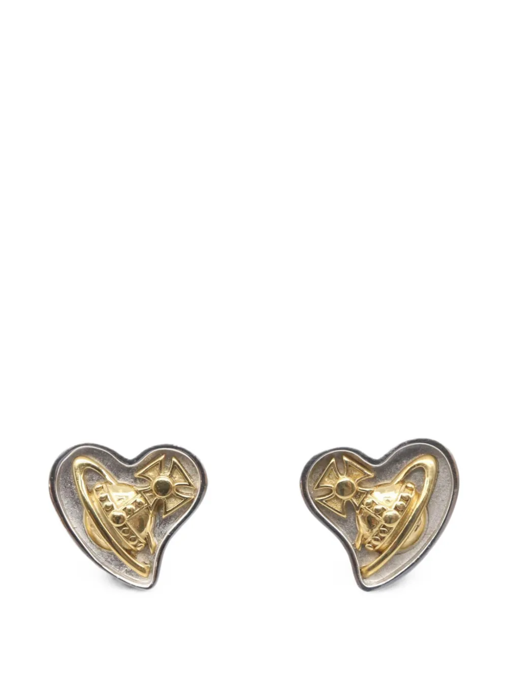 Vivienne Westwood Pre-Owned Orb heart earrings - Argento