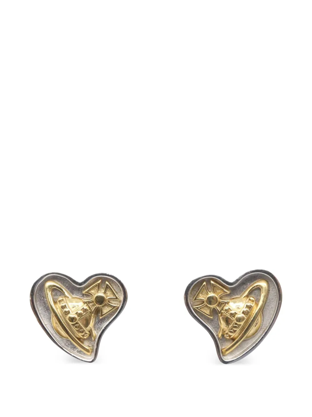 Vivienne Westwood Pre-Owned Orb heart earrings - Argento