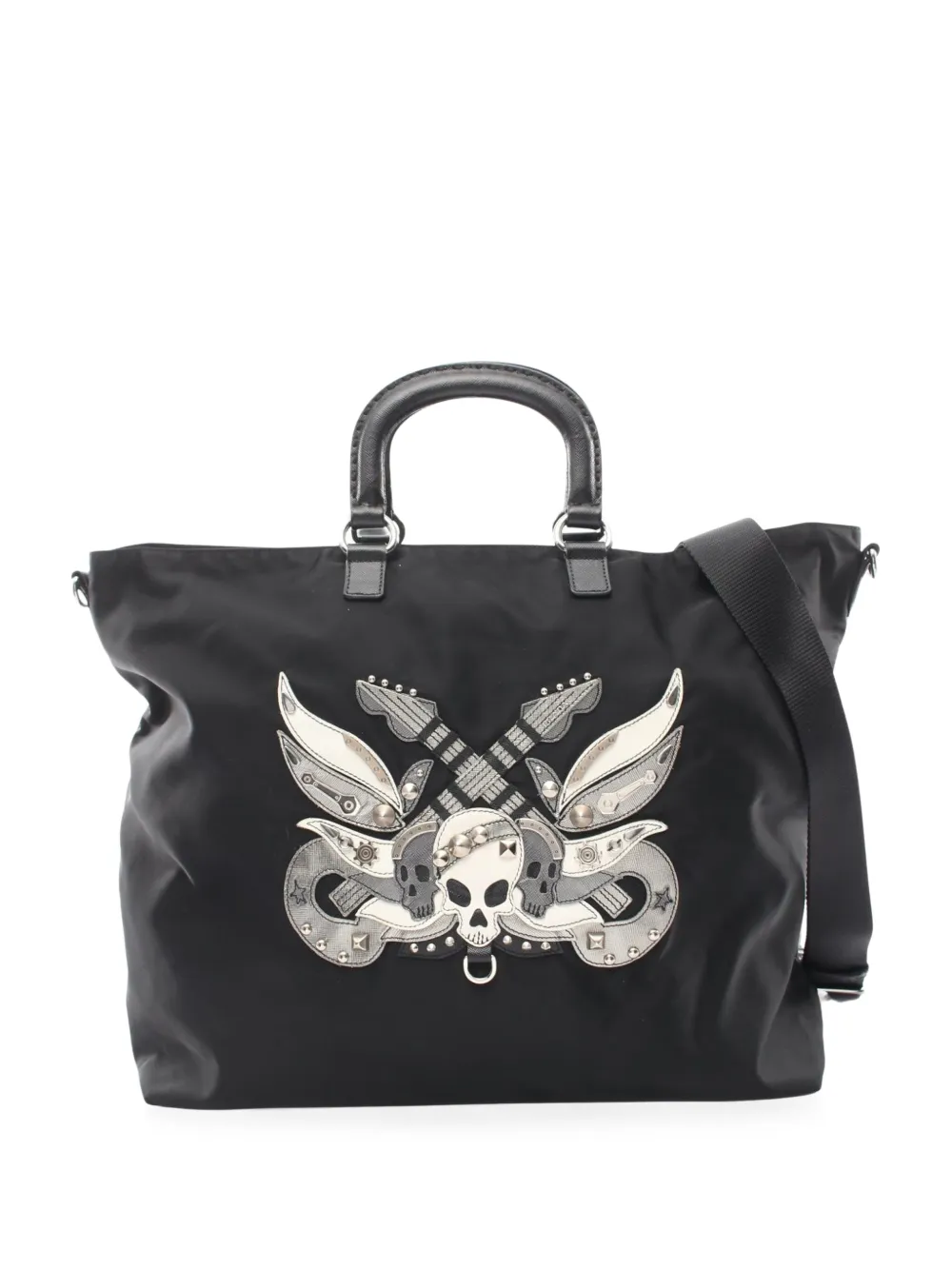 Prada Pre-Owned 2000s skull studs tote bag - Nero