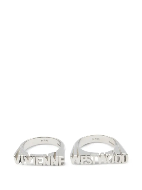 Vivienne Westwood Pre-owned 20s Essex Logo-lettering Rings in Silver