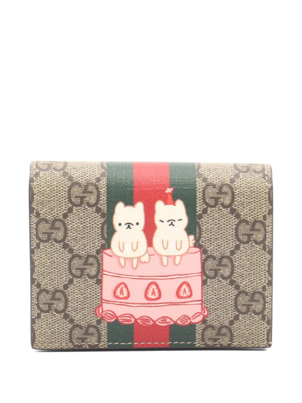 Gucci Pre-Owned x Pikarar 2010s GG Supreme wallet - Marrone