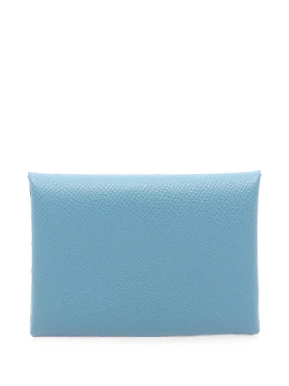 Pre-owned Hermes 2023 Calvi Duo Epsom-leather Card Holder In Blue