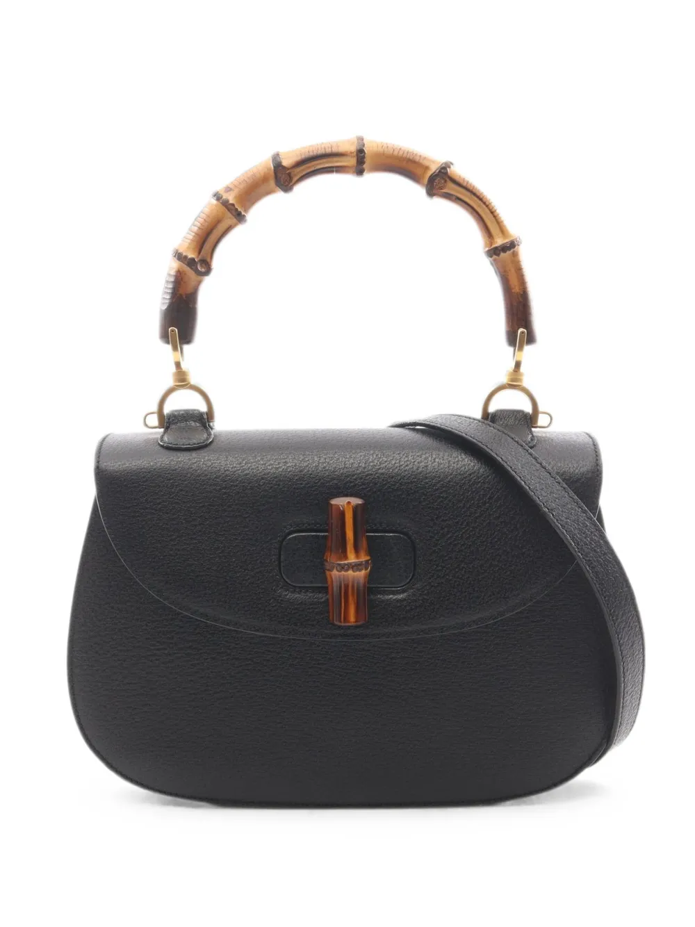 Gucci Pre-Owned 2010s Bamboo turn-lock shoulder bag - Nero