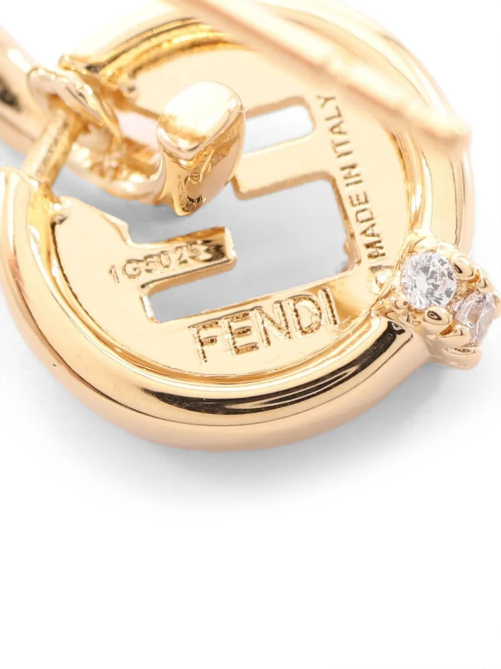 Fendi Pre-owned 2020s Everround Rhinestone Earrings in Gold, view 2