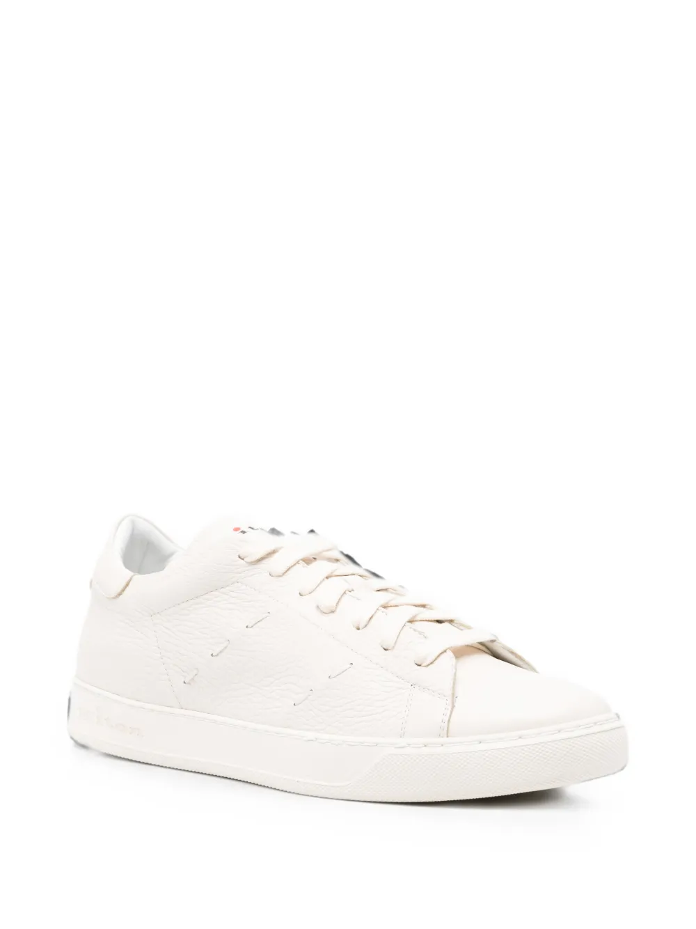 Kiton leather sneakers Wit